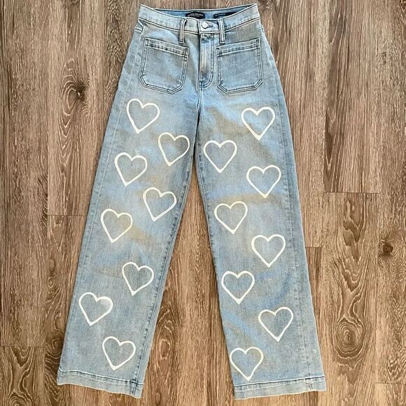 Banana Republic Denim - Banana republic high rise wide leg handpainted